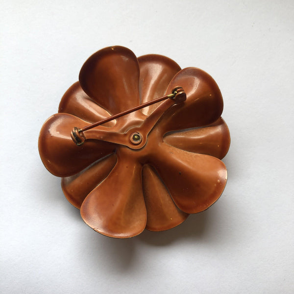 1970's Enamelled Flower Pin-Vintageonline-Vintage Online