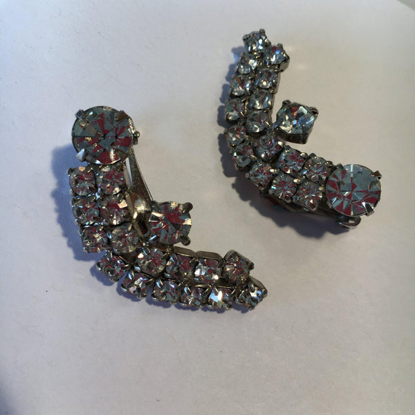 Vintage Online Jewellery | 60's Clip On Diamante Earrings