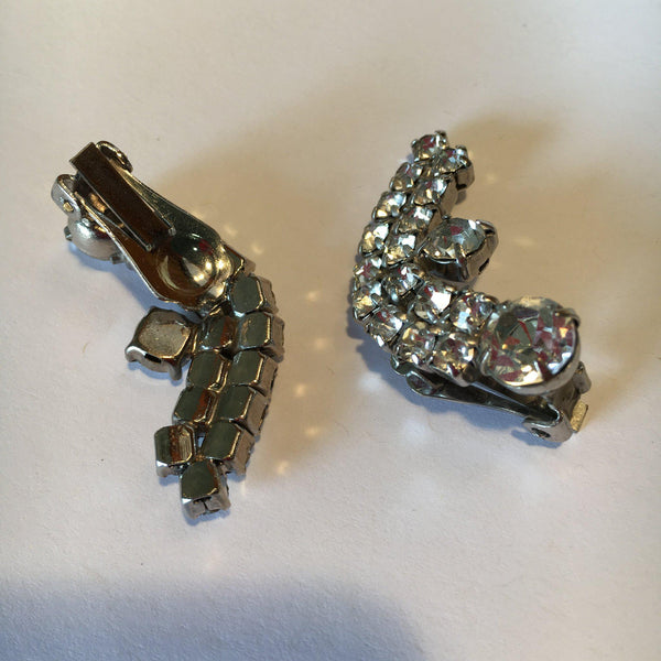 Vintage Online Jewellery | 60's Clip On Diamante Earrings
