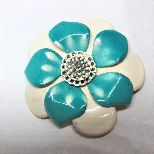 60's Retro Enamelled Flower Brooch-Vintage Online-Vintage Online