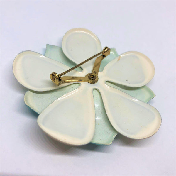 60's Retro Enamelled Flower Brooch-Vintage Online-Vintage Online