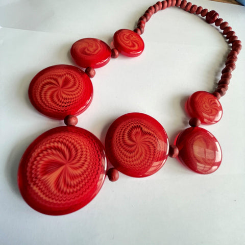 Acrylic Disc Necklace-Vintageonline-Vintage Online