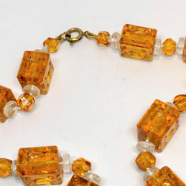 Amber Glass Bead Necklace-Vintage Online-Vintage Online