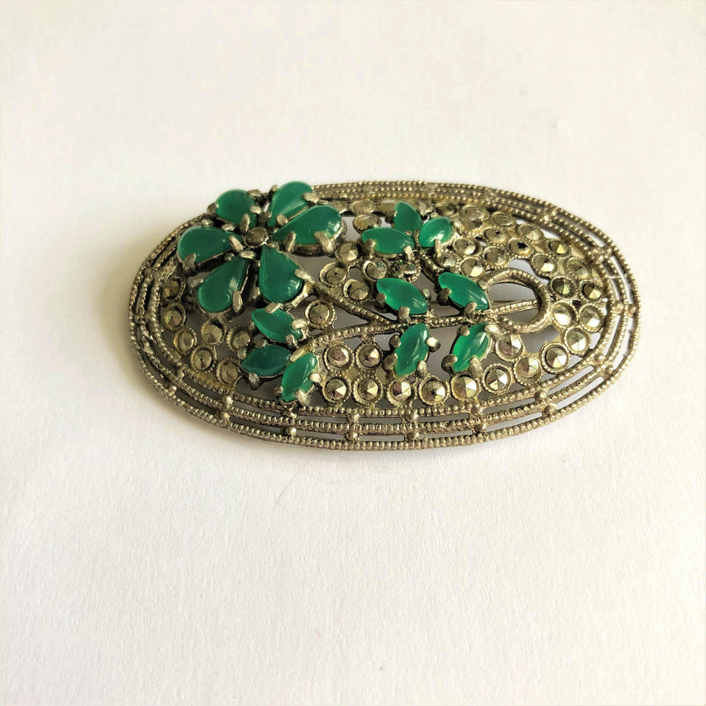Antique Art Deco Marcasite Brooch Vintageonline