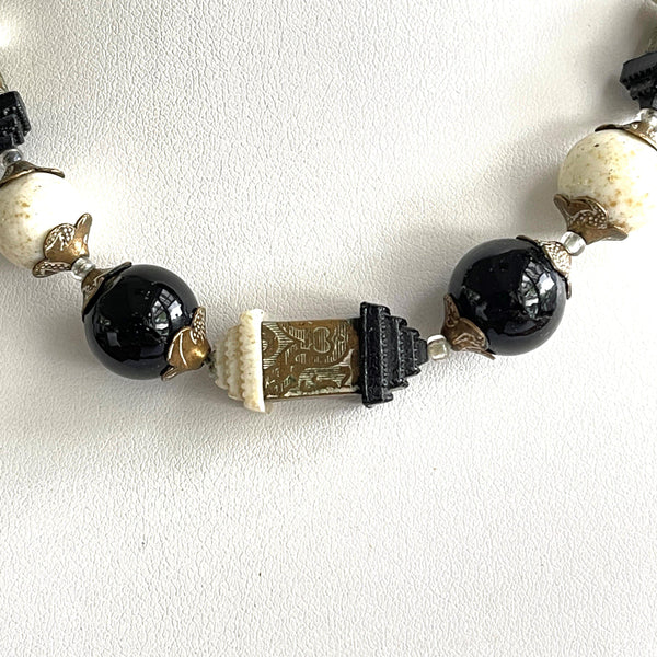 Antique Czech Bead Necklace-Vintageonline-Vintage Online