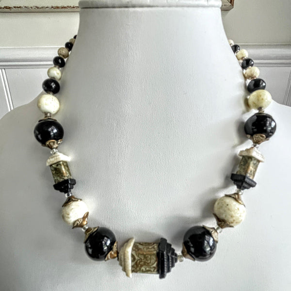 Antique Czech Bead Necklace-Vintageonline-Vintage Online