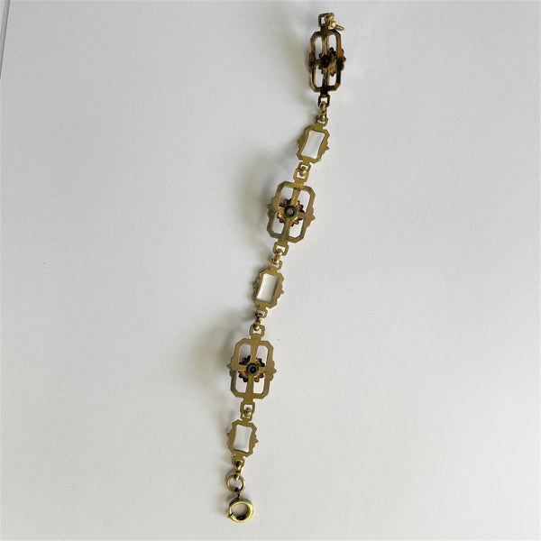 Antique Look Sapphire & Rhinestone Bracelet-Vintageonline-Vintage Online