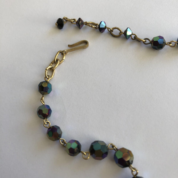 Aurora Borealis Iridescent Vintage Bead Necklace-Vintageonline-Vintage Online