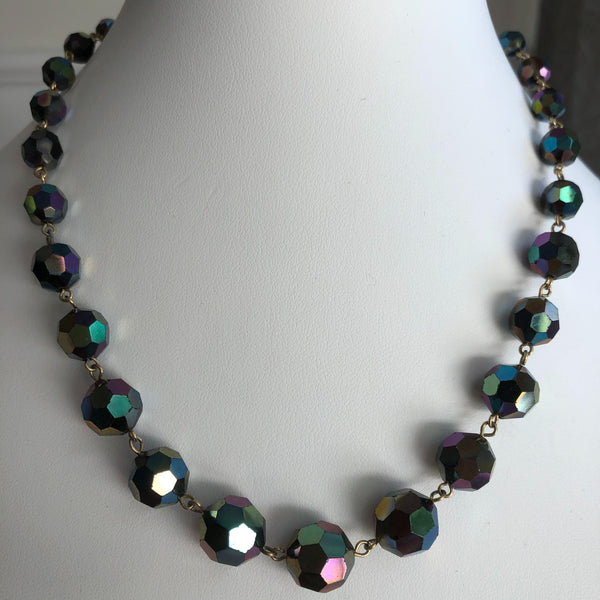 Aurora Borealis Vintage Bead Necklace Vintageonline