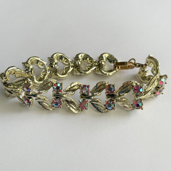 Aurora Borealis Rhinestone Bracelet-Vintageonline-Vintage Online