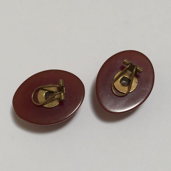 Bakelite Clip On Earrings-Vintageonline-Vintage Online
