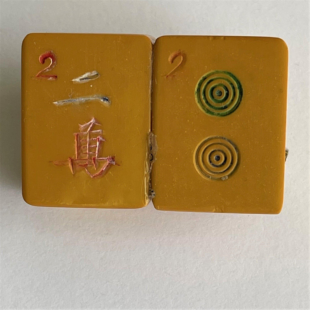 Bakelite Vintage Mahjong Tile Brooch-Vintage Online-Vintage Online