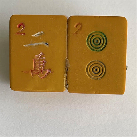 Bakelite Vintage Mahjong Tile Brooch-Vintage Online-Vintage Online