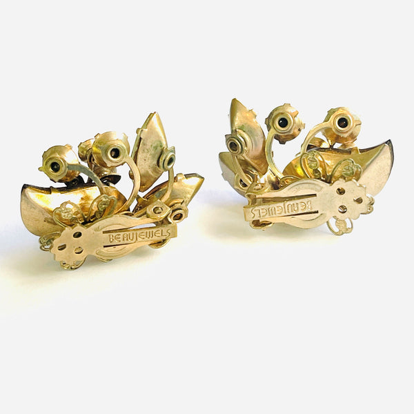 Beau Jewels USA Vintage Rhinestone Earrings-Beau Jewels USA-Vintage Online
