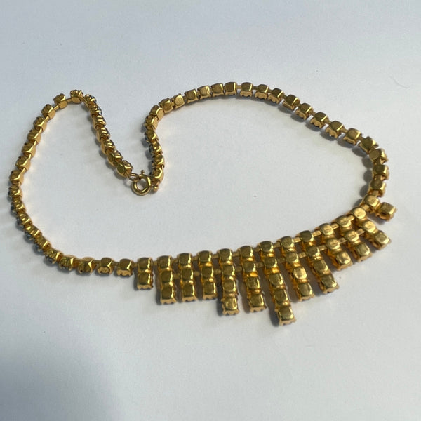 Blue Rhinestone Vintage 60's Necklace-Vintageonline-Vintage Online