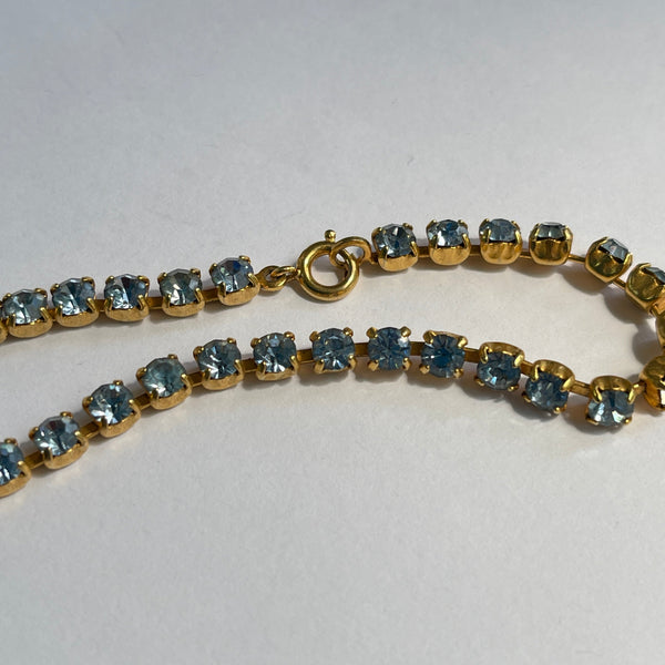 Blue Rhinestone Vintage 60's Necklace-Vintageonline-Vintage Online