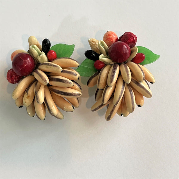 Calypso Fruit Mid Century Earrings-Vintageonline-Vintage Online