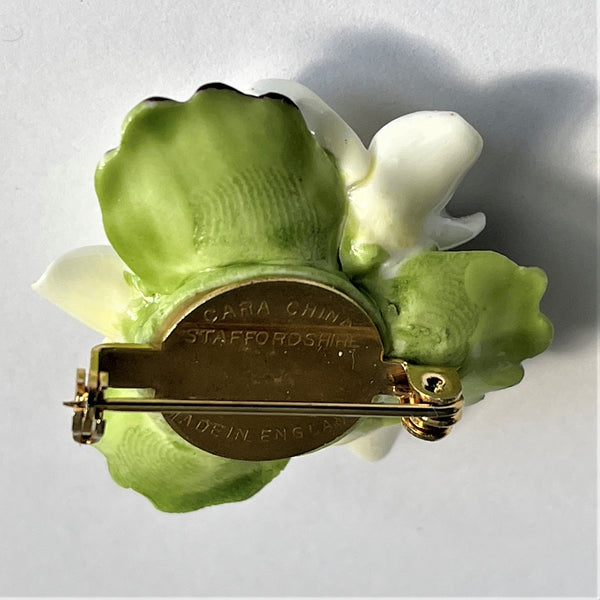 Cara China UK White Floral Brooch-Cara China UK-Vintage Online