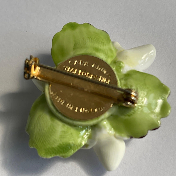 Cara China UK White Floral Brooch-Cara China UK-Vintage Online