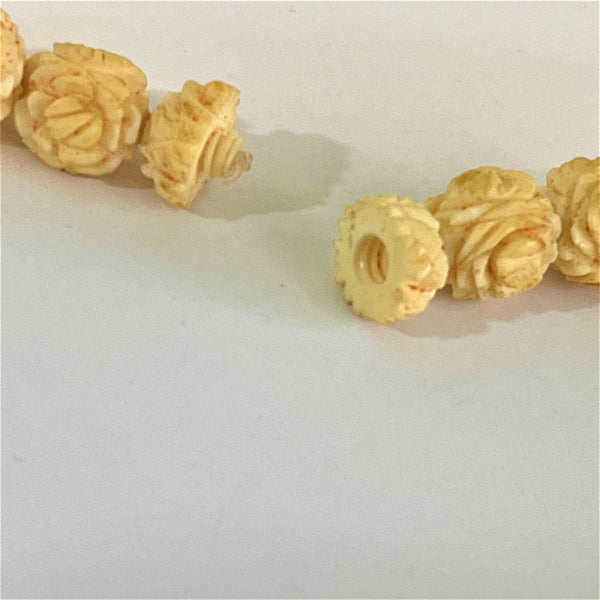 Carved Roses Bead Vintage Choker Necklace-Vintageonline-Vintage Online