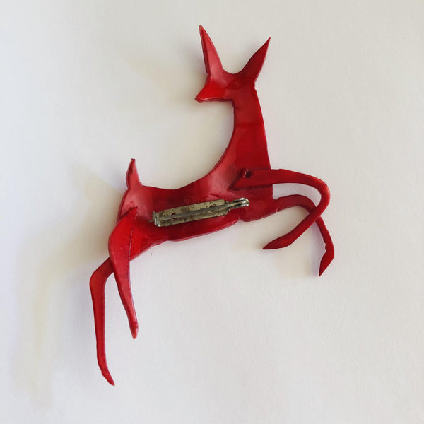 Celluloid Vintage Deer Brooch-Vintage Online-Vintage Online