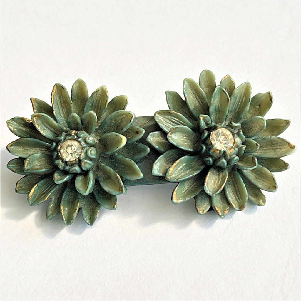 Celluloid Vintage Flower Head Brooch-Vintageonline-Vintage Online