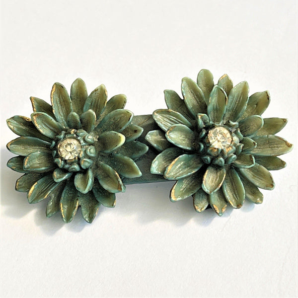 Celluloid Vintage Flower Head Brooch-Vintageonline-Vintage Online