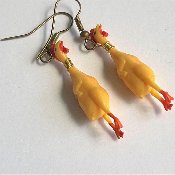 Chicken Earrings-Vintageonline-Vintage Online