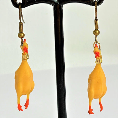 Chicken Earrings-Vintageonline-Vintage Online