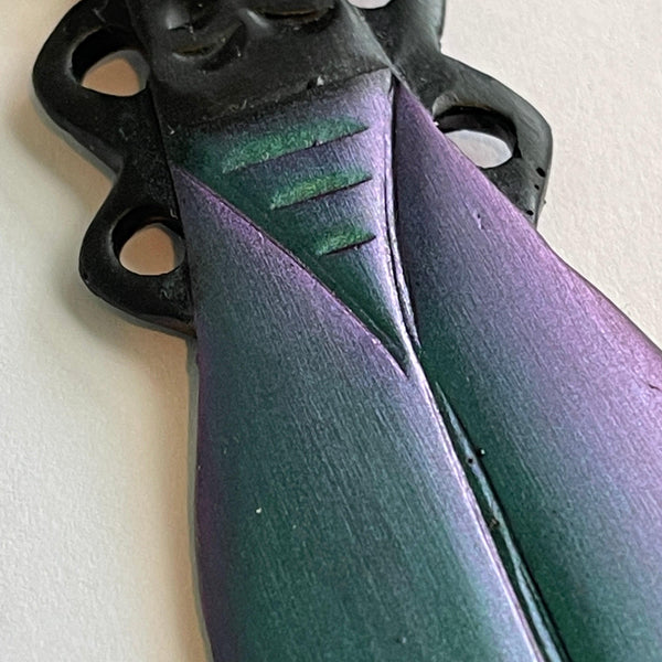 Cicada Designer Fluorescent Long Drop Earrings-Vintageonline-Vintage Online