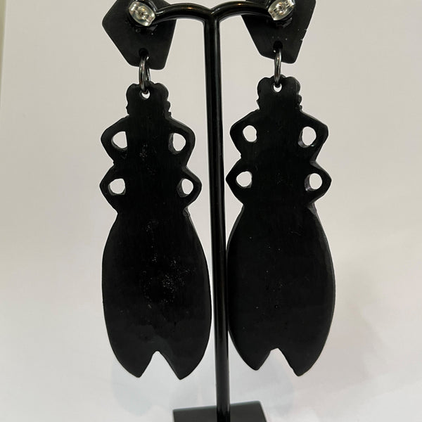 Cicada Designer Fluorescent Long Drop Earrings-Vintageonline-Vintage Online
