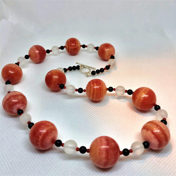 Contemporary Stone Bead Necklace-Vintage Online-Vintage Online