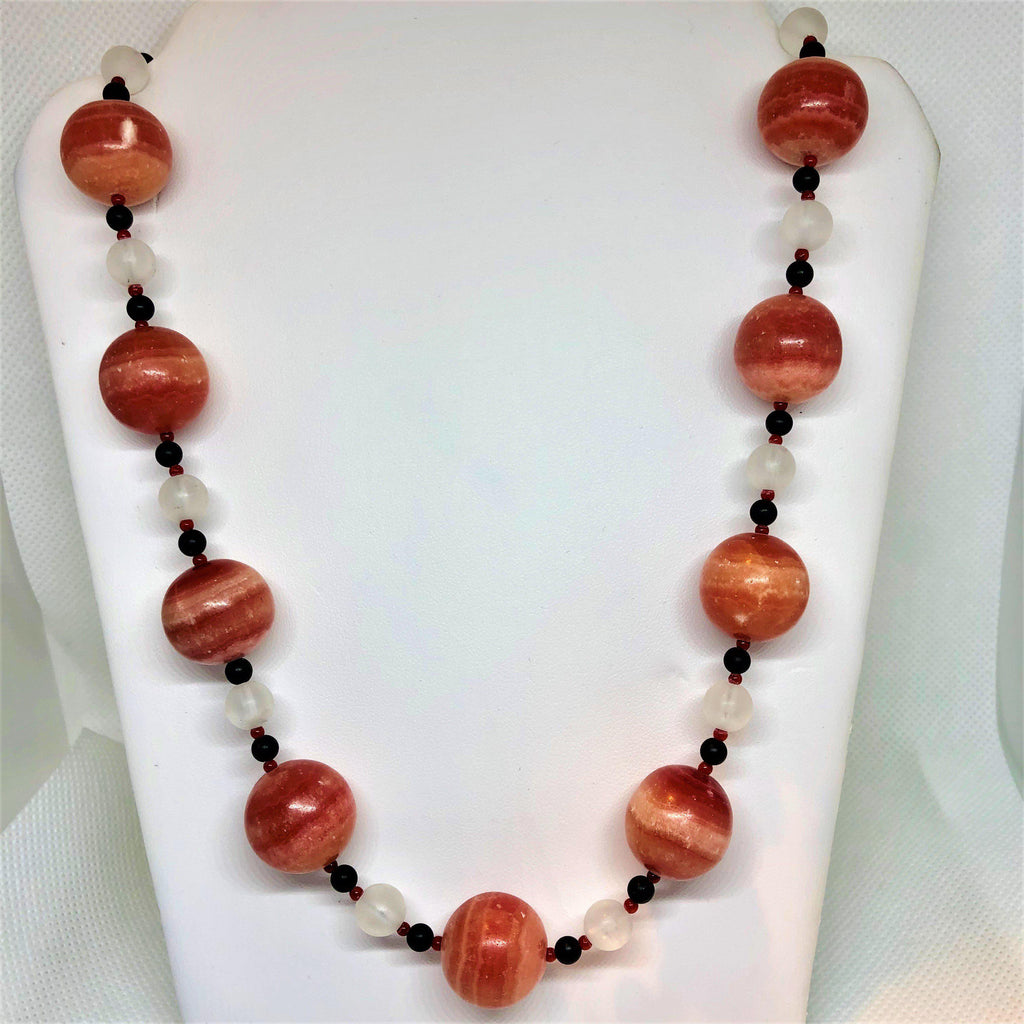 Contemporary Stone Bead Necklace Vintageonline