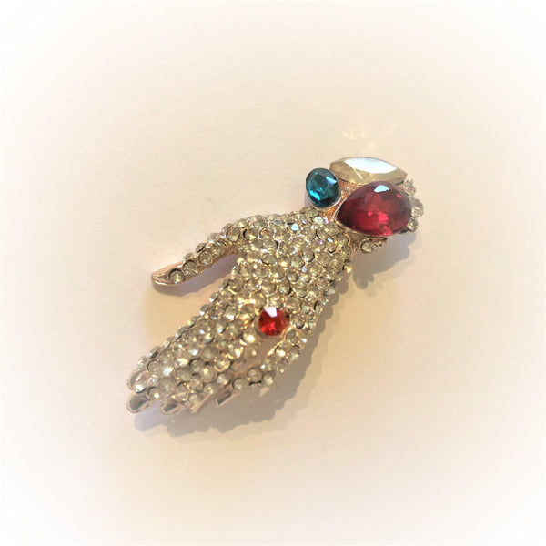 Crystal Hand Brooch Vintageonline