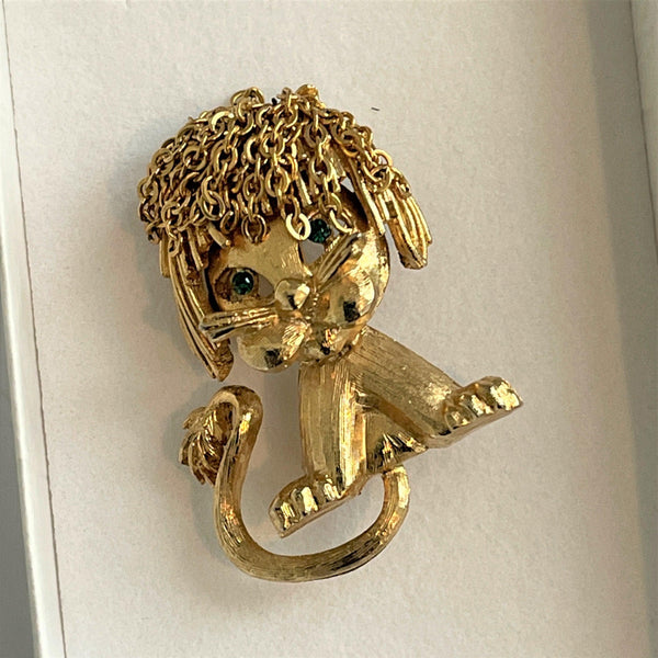 Cute Lion, Chain Mail Hair Brooch-Vintageonline-Vintage Online