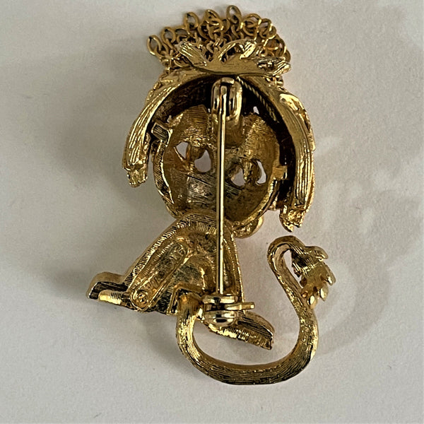 Cute Lion, Chain Mail Hair Brooch-Vintageonline-Vintage Online