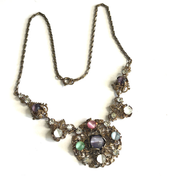 Czech Style Vintage Filigree Necklace-Vintageonline-Vintage Online