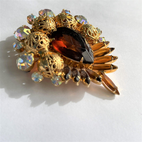 Rhinestone Vintage Brooch-Vintageonline-Vintage Online