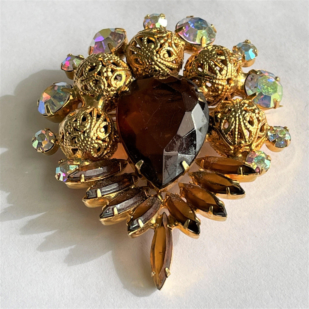 Rhinestone Vintage Brooch-Vintageonline-Vintage Online