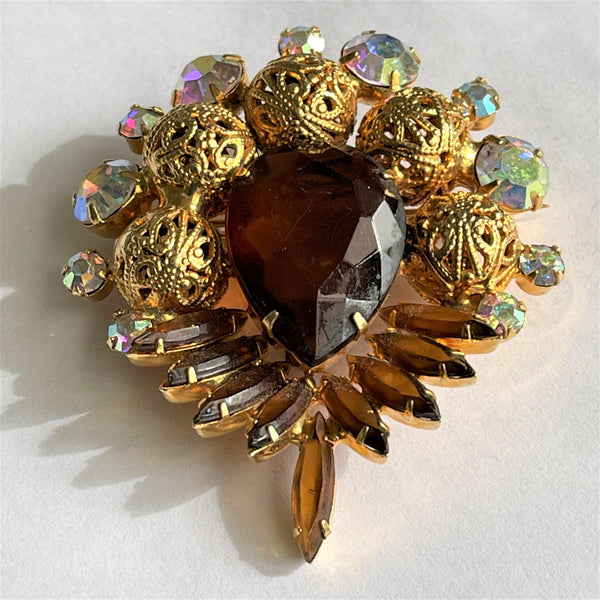 Rhinestone Vintage Brooch-Vintageonline-Vintage Online