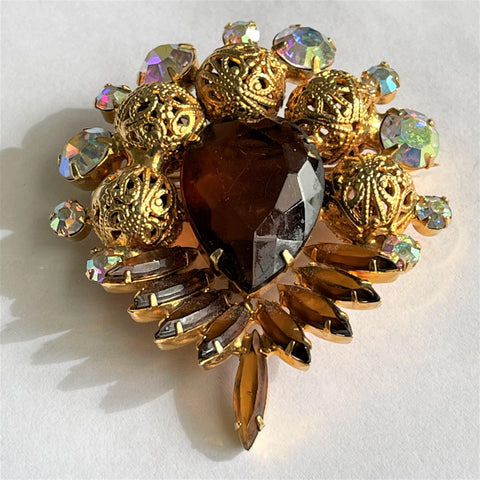 Rhinestone Vintage Brooch-Vintageonline-Vintage Online
