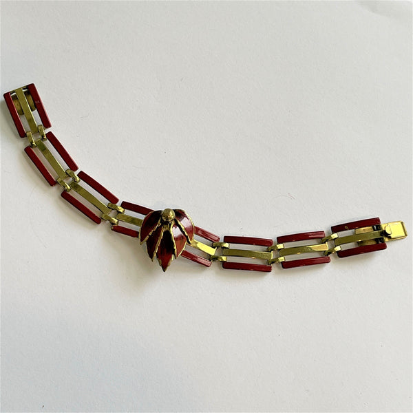 Deco Enamelled Bracelet-Vintageonline-Vintage Online