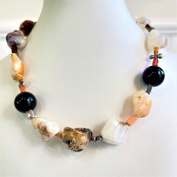 Designer Gem Stone Necklace-Vintageonline-Vintage Online