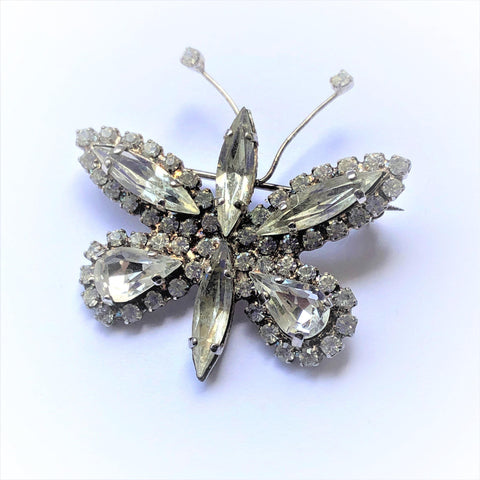 Diamante Butterfly Brooch Vintageonline