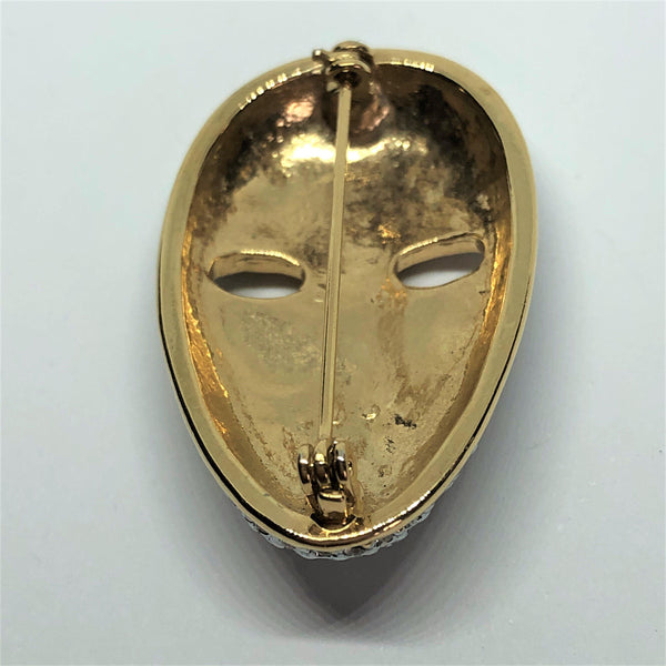 Diamante Face Mask Brooch-Vintageonline-Vintage Online