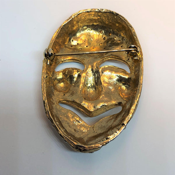 Diamante Face Mask Brooch-Vintageonline-Vintage Online
