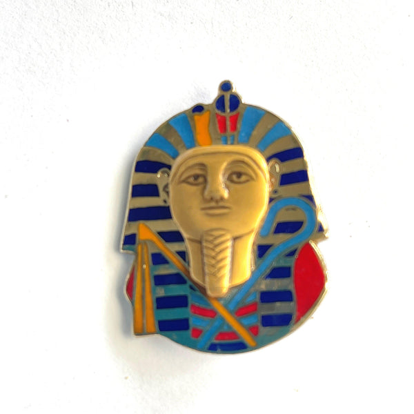 Egyptian King Tut Image Brooch-Vintageonline-Vintage Online