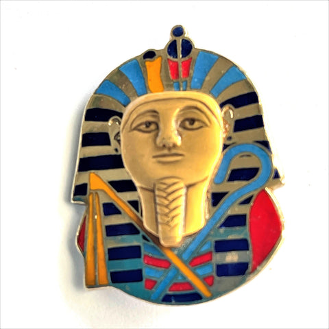 Egyptian King Tut Image Brooch-Vintageonline-Vintage Online