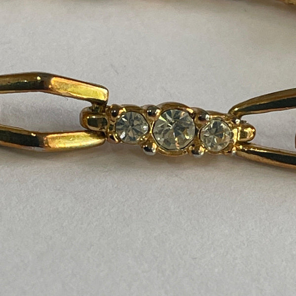 Elegant Gold tone & Cubic Zirconia Bracelet-Vintageonline-Vintage Online