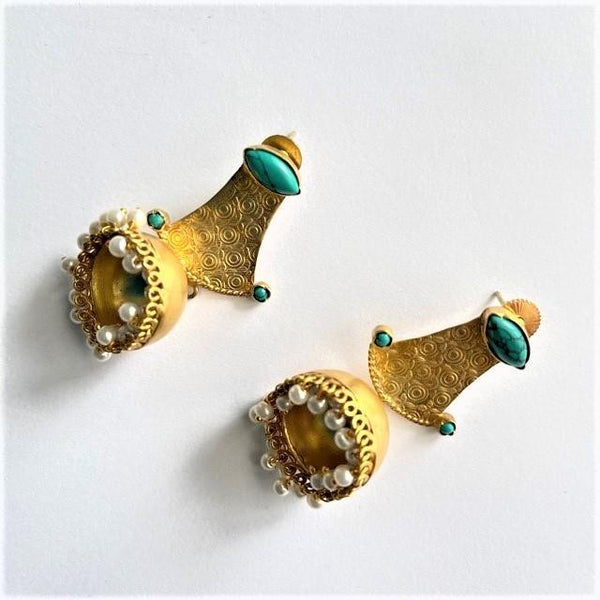 Ethnic Bell Drop Earrings-Vintageonline-Vintage Online